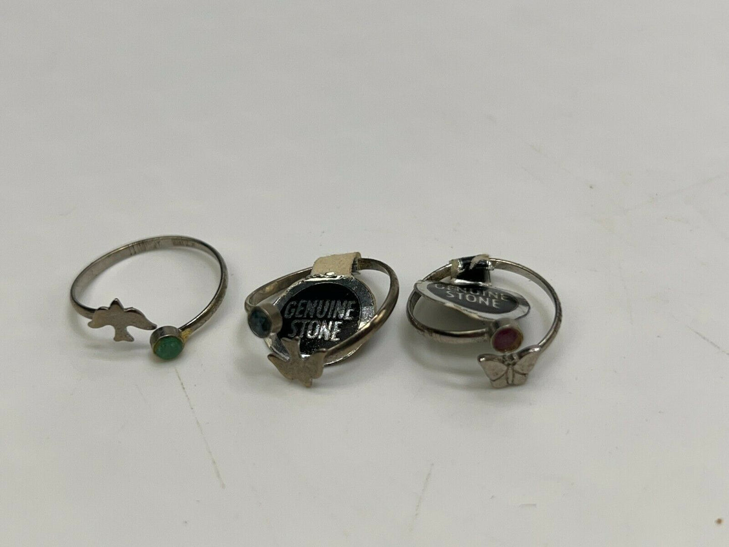 Genuine Stone Sterling Silver rings Set of 3