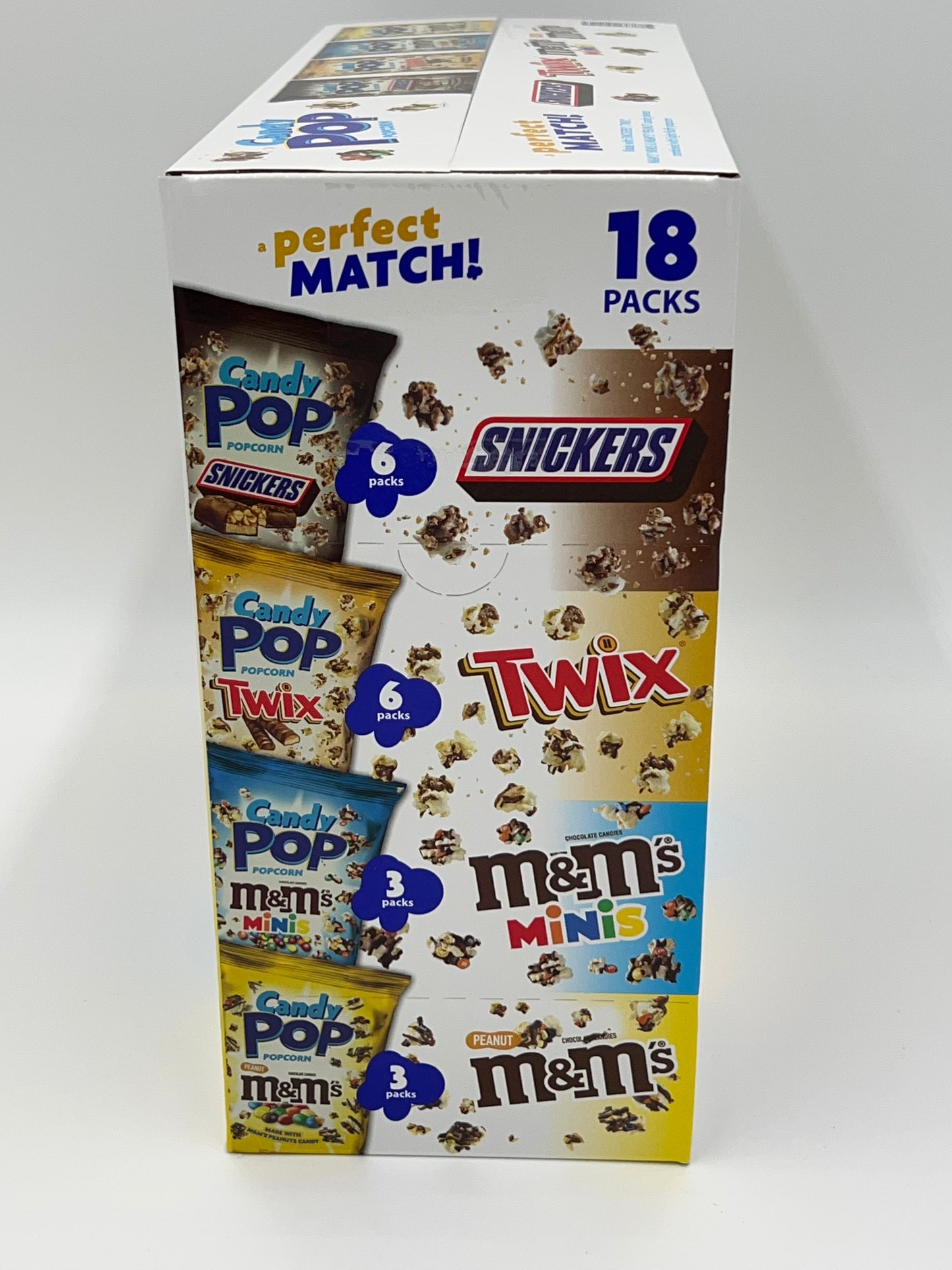 Candy Pop Variety Pack (18 Count 1oz pks) Snickers, Twix, M&M Mini, M&M Peanut