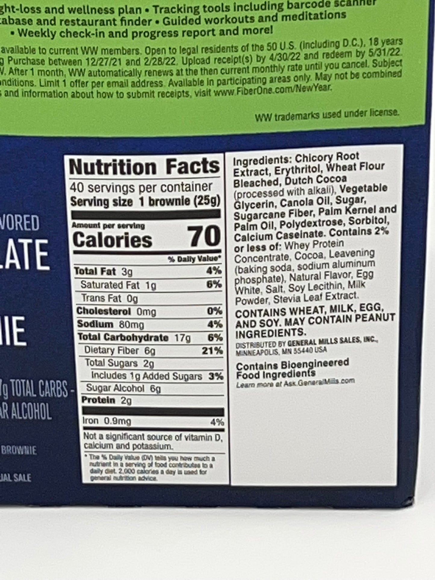 Fiber One Chocolate Fudge Brownie, 40 ct./0.89 oz.