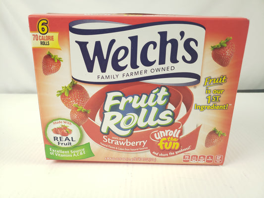 Welchs, Fruit Rolls Strawberry, 6 Count