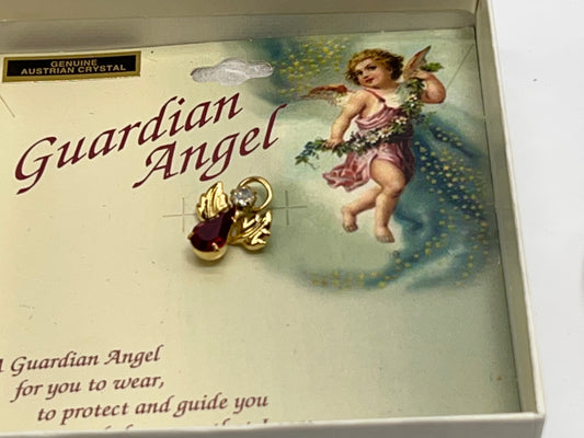 Guardian Angel Gold Tone January Birthstone Pendant Lot of 3
