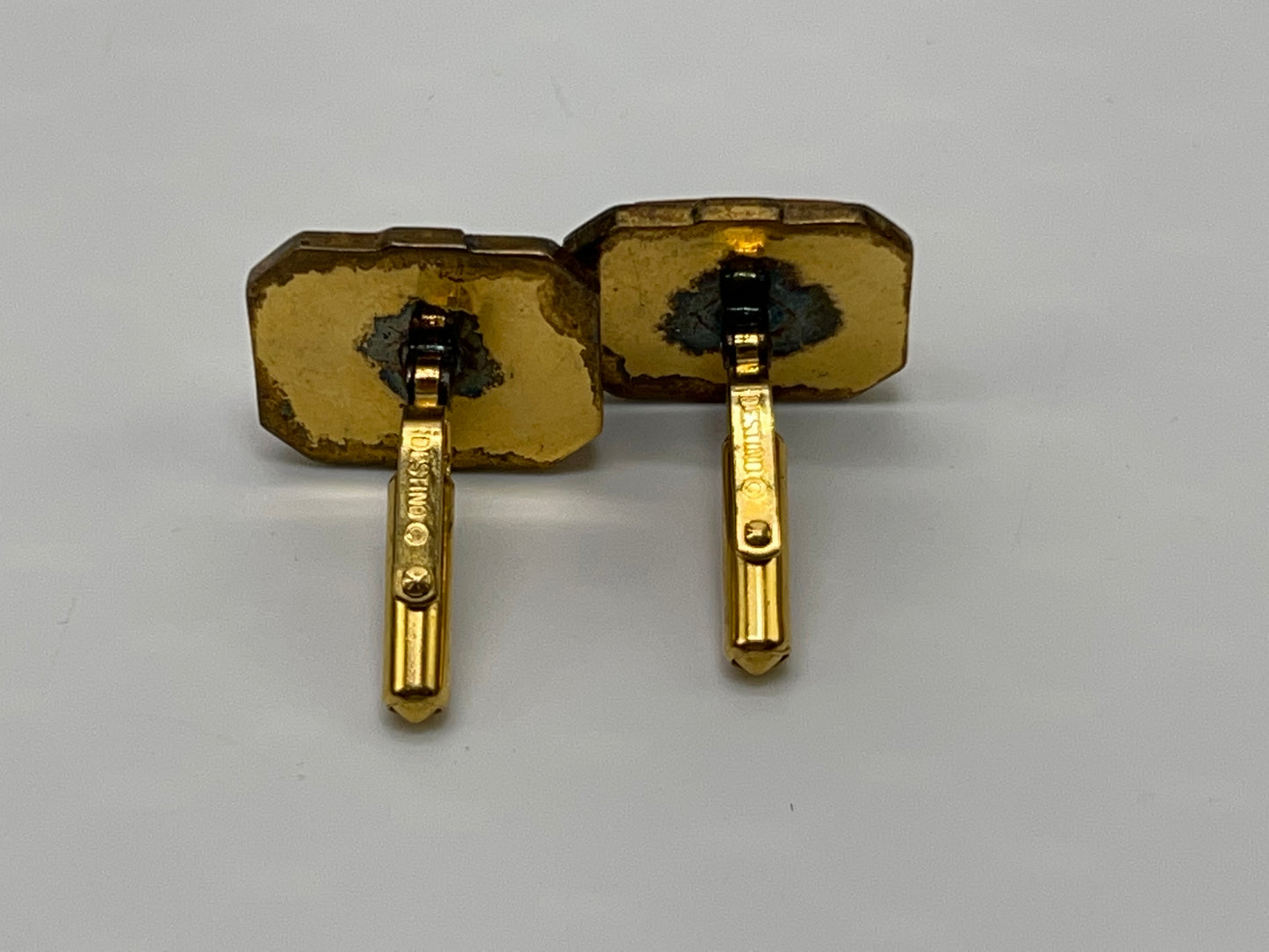 Vintage Signed Destino -Cuff Links- Gold Tone
