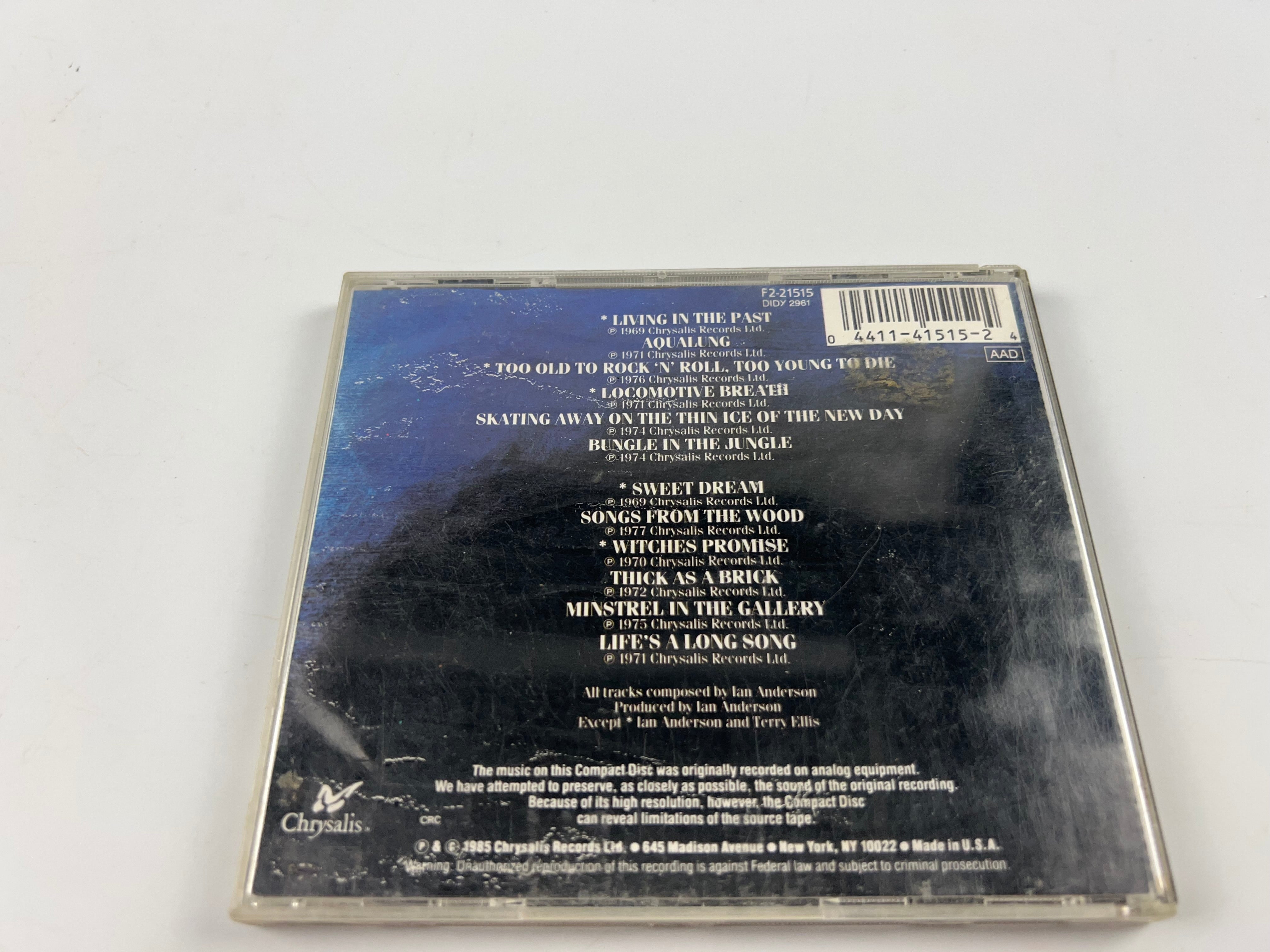 Jethro Tull - Original Masters (CD, 1985, Chrysalis Records