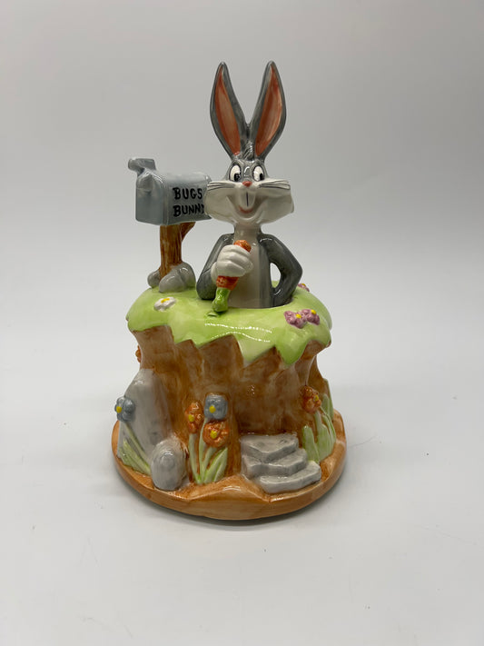 Looney Tunes Bugs Bunny Porcelain Music Box Plays Brahms Lullaby Go To Sleep