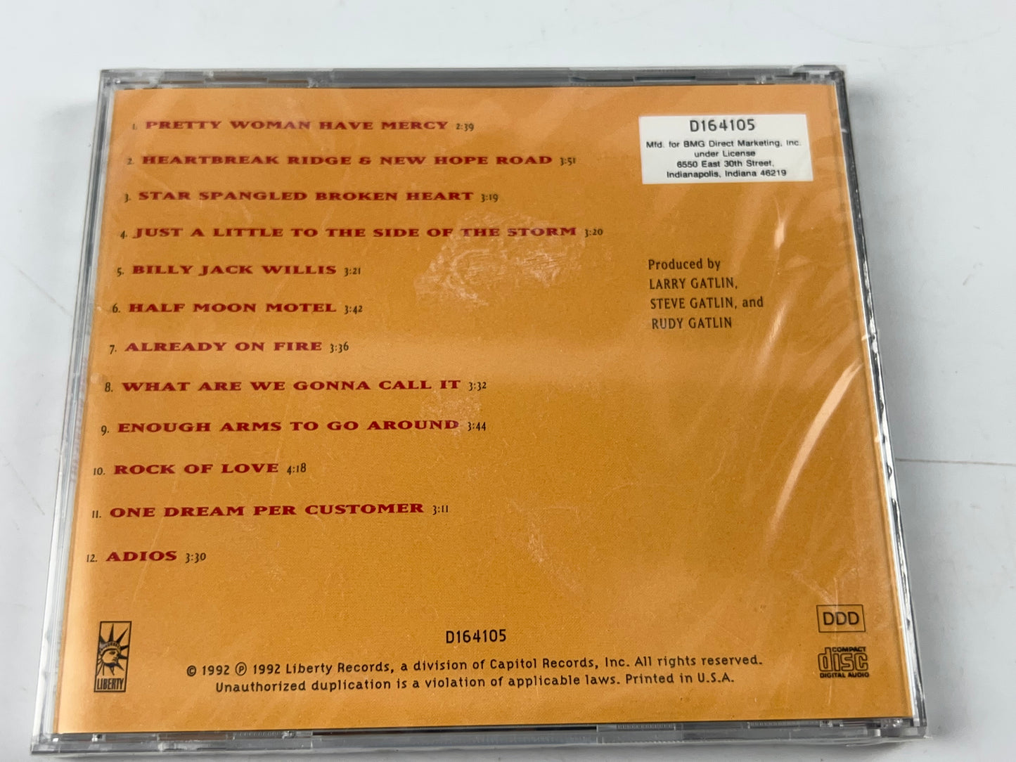 Larry Gatlin & The Gatlin Brothers (CD,-1992, Liberty) Torn Plasic