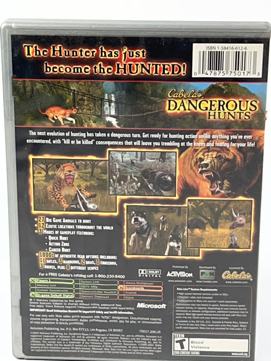 Cabela's Dangerous Hunts(Platinum Hits), Xbox, 2003 Disc & Case Only