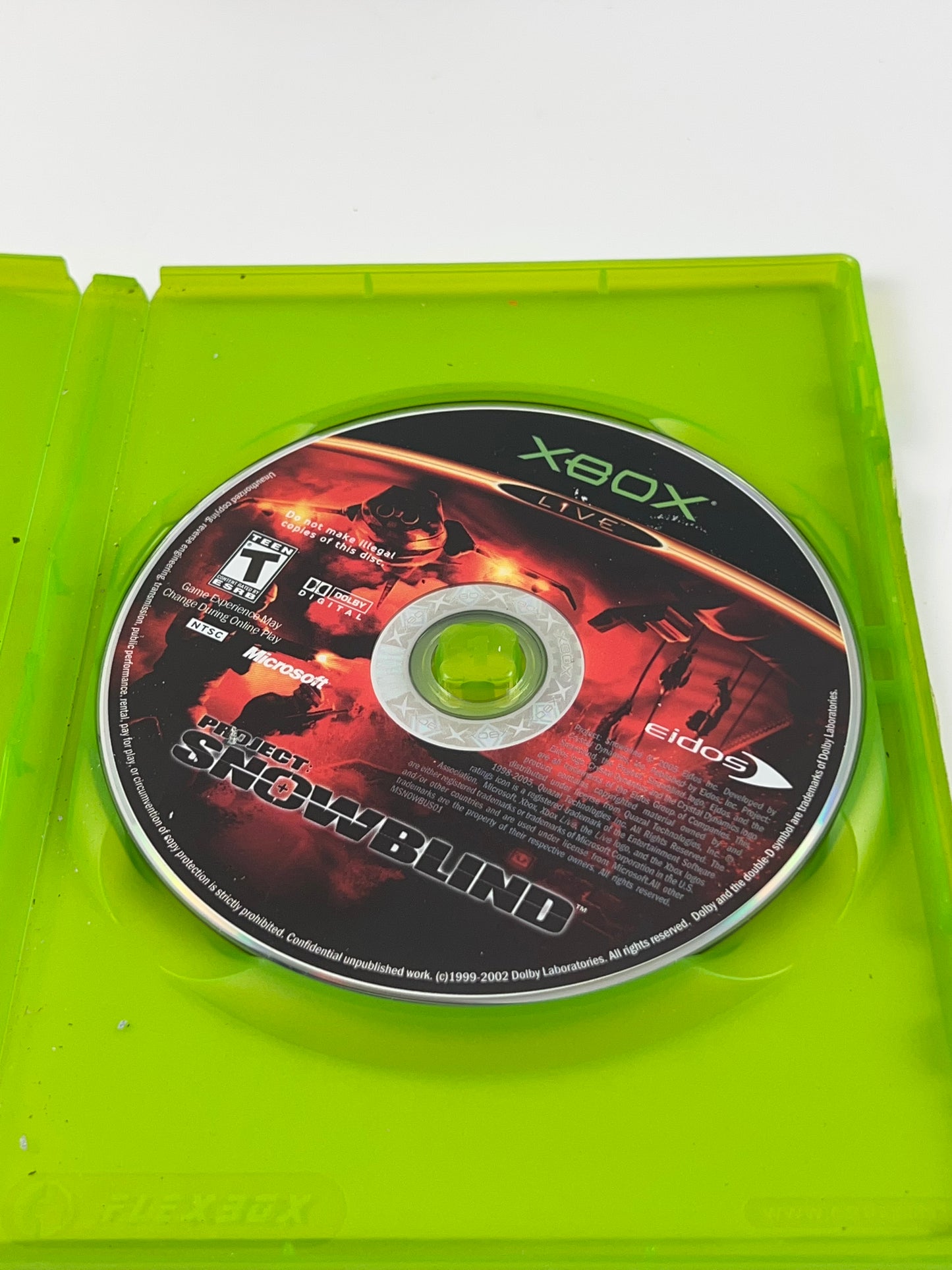 Project: Snowblind (Microsoft Xbox, 2005) Disc & Case Only