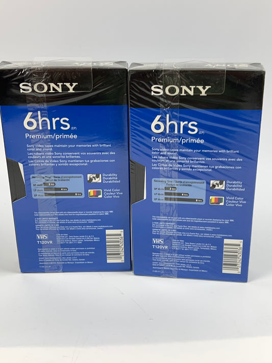 Sony 6 heures T-120VR Lot de 2 cassettes vidéo VHS vierges enregistrables de qualité supérieure