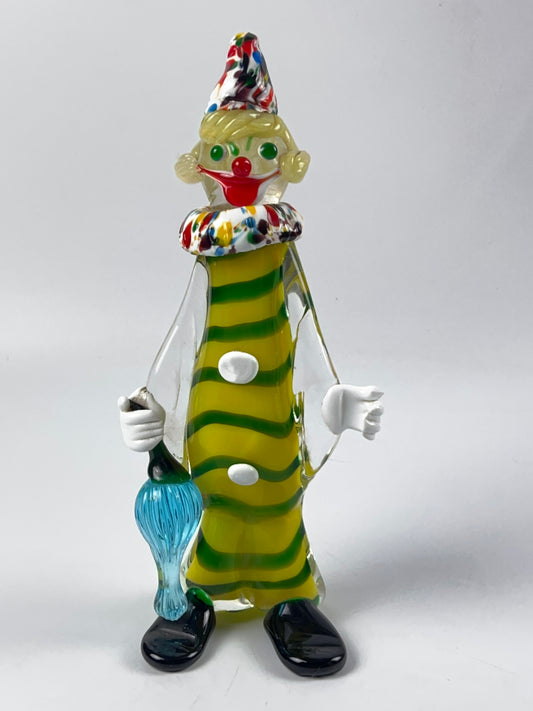 Murano Art Glass Clown Hand Blown Made In Italy 13in