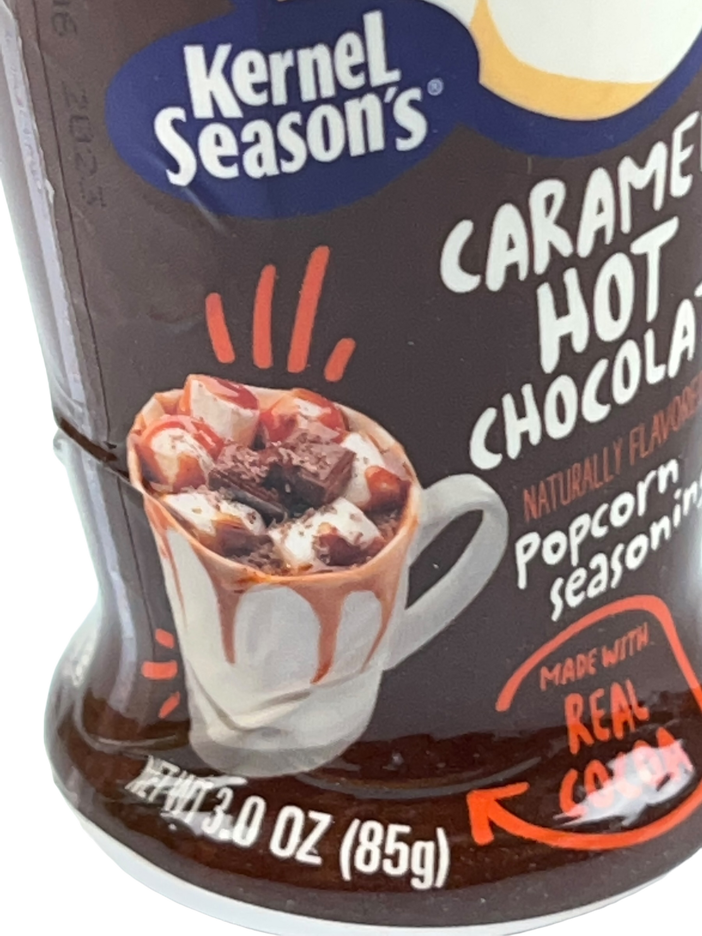 Assaisonnement pour maïs soufflé au chocolat chaud au caramel de Kernel Season, 3,0 oz.