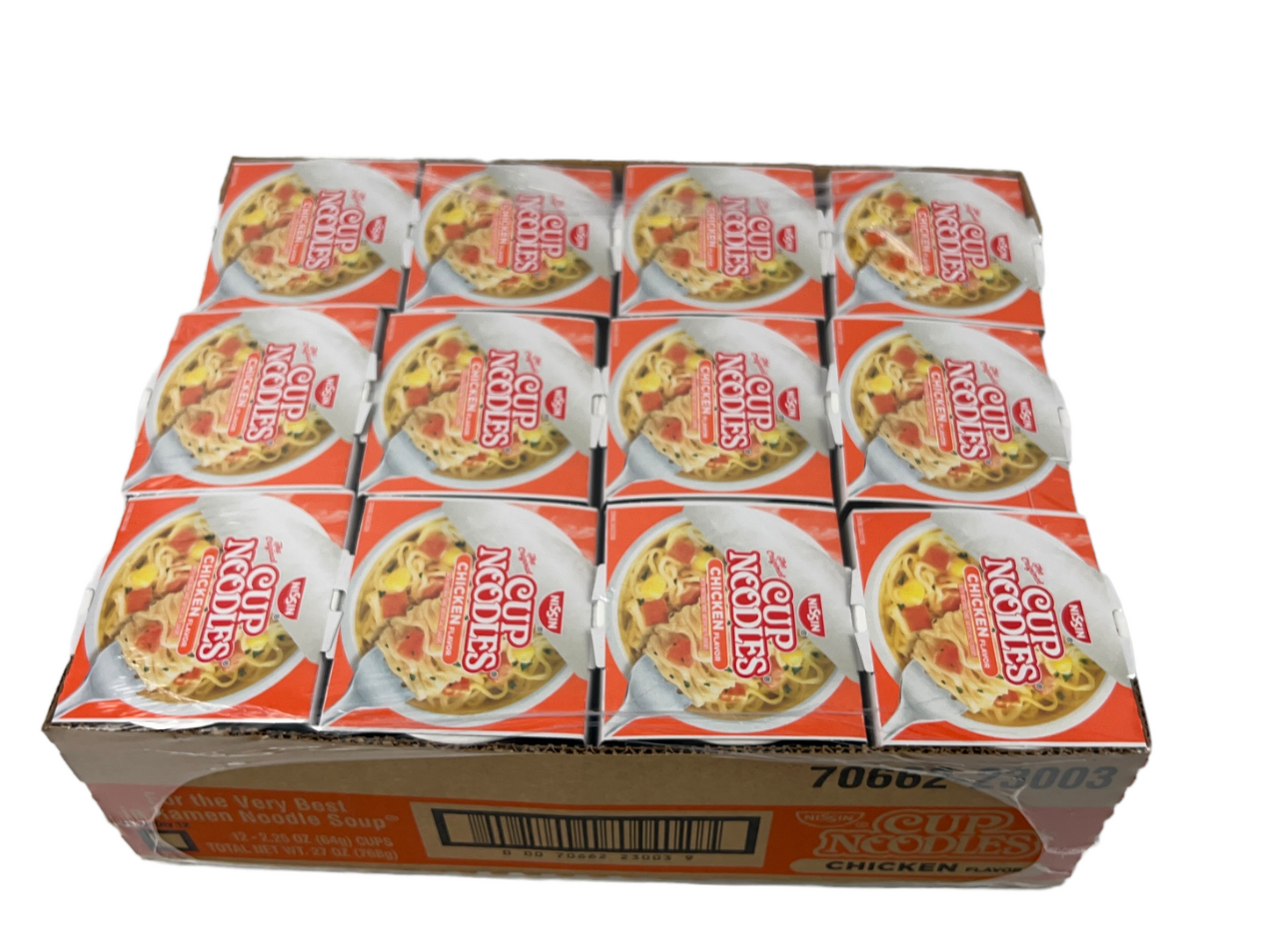 Nissin Cup Noodles Soupe de nouilles Ramen, saveur de poulet, 2,25 oz (lot de 12)