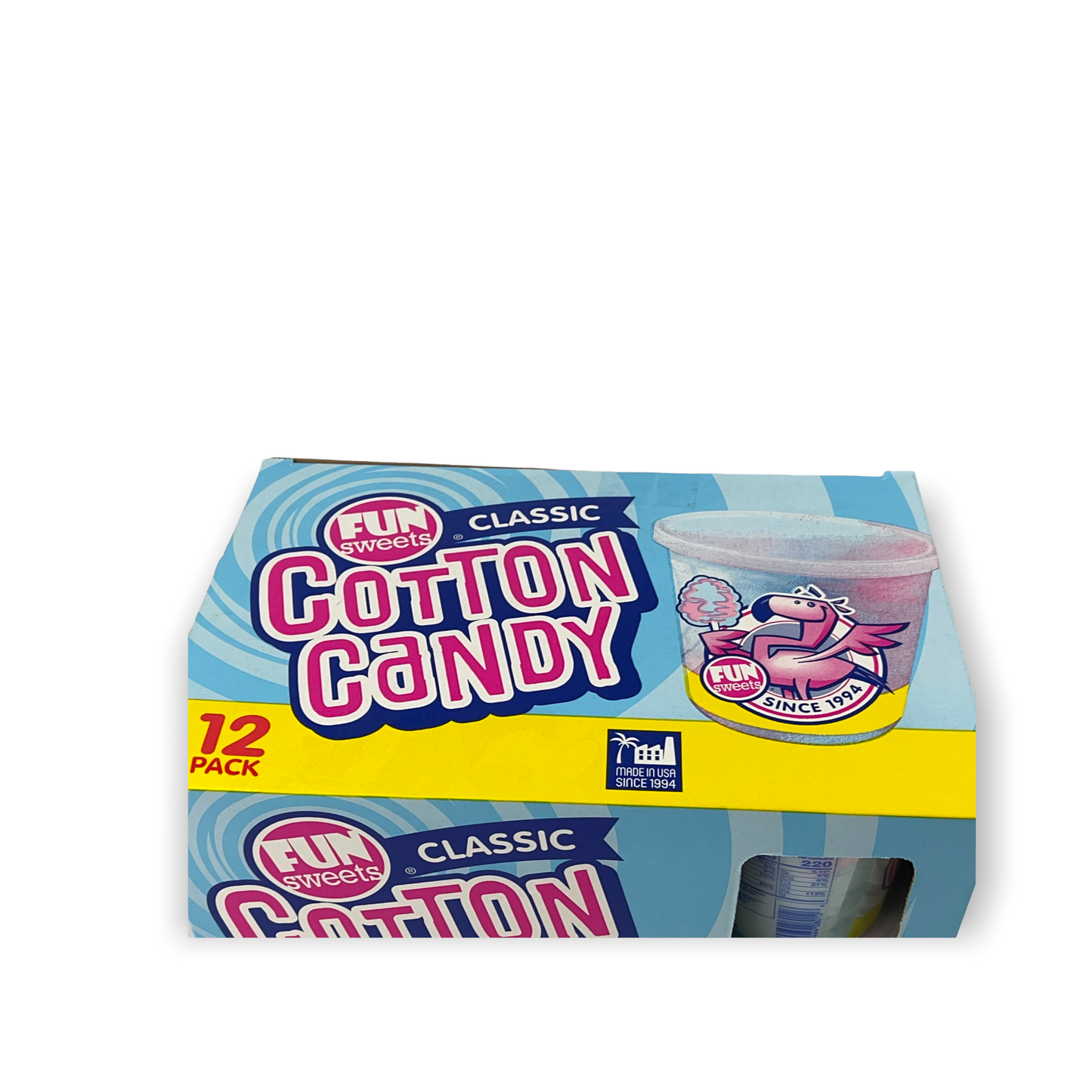 Fun Sweet Classic Cotton Candy 12 paquets X 2 oz chacun - Sans gras, sans gluten, sans OGM, sans cacahuètes, sans allergènes