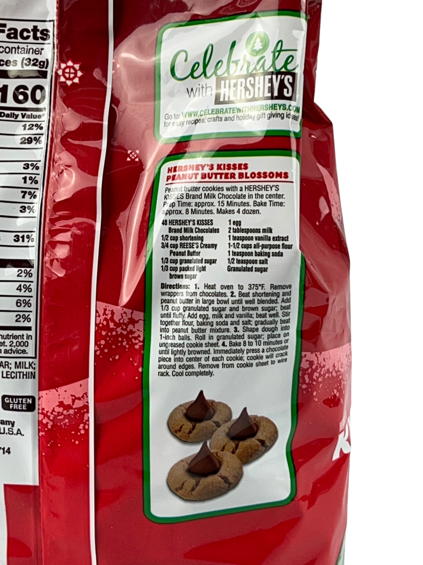 Hershey's Holiday Kisses Chocolat au lait 310 pièces poids net 52 oz